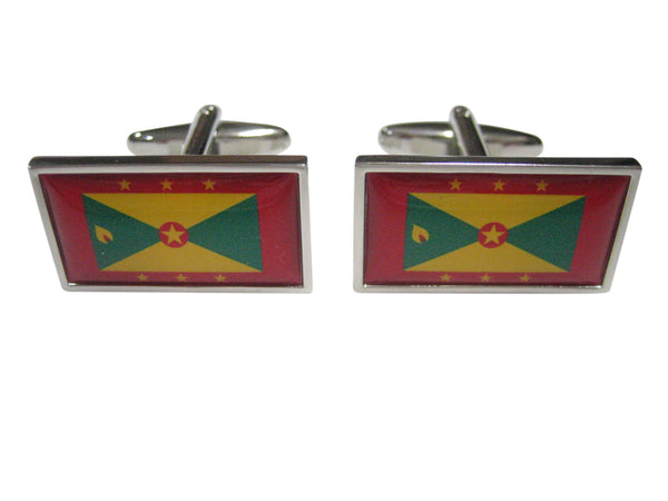 Thin Bordered Grenada Flag Cufflinks