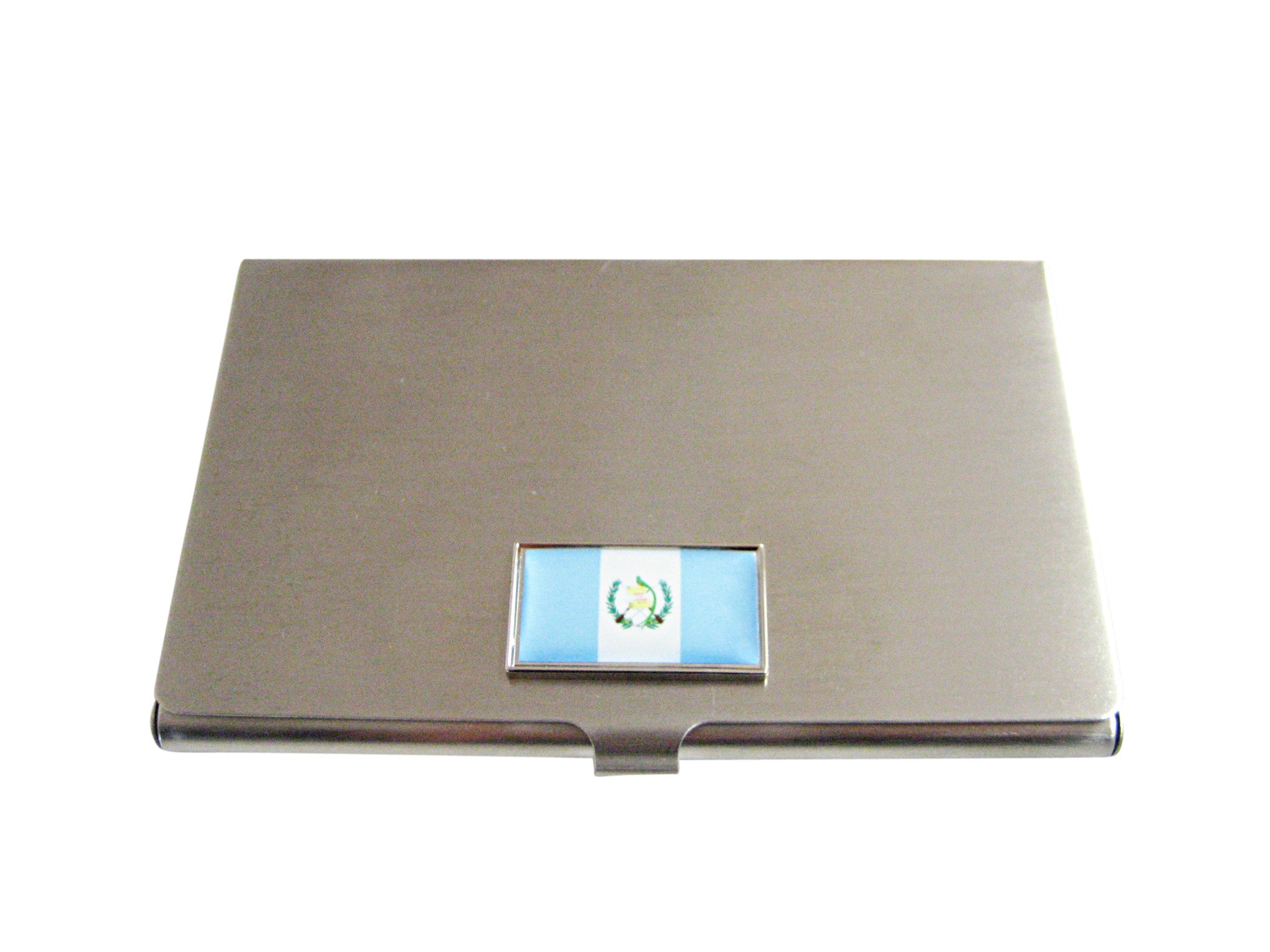 Thin Bordered Guatemala Flag Pendant Business Card Holder