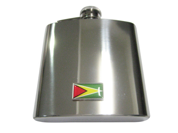 Thin Bordered Guyana Flag 6oz Flask