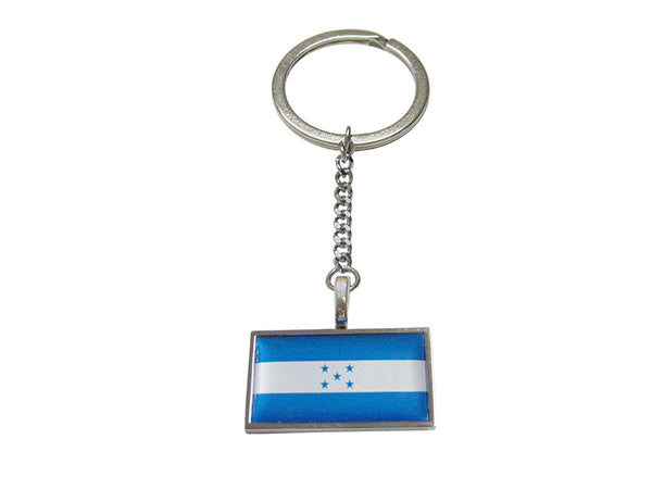 Thin Bordered Honduras Flag Pendant Keychain
