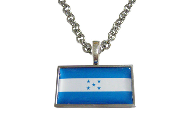 Thin Bordered Honduras Flag Pendant Necklace