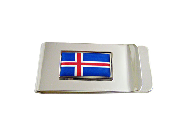 Thin Bordered Iceland Flag Pendant Money Clip
