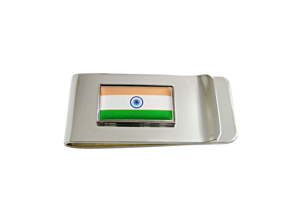 Thin Bordered India Flag Pendant Money Clip