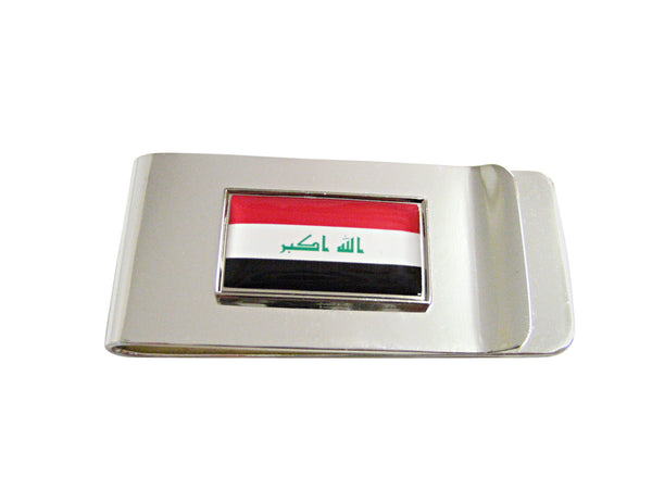 Thin Bordered Iraq Flag Pendant Money Clip