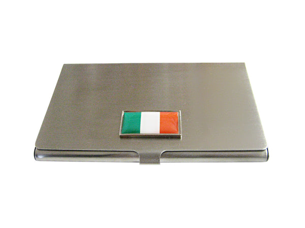 Thin Bordered Ireland Flag Pendant Business Card Holder
