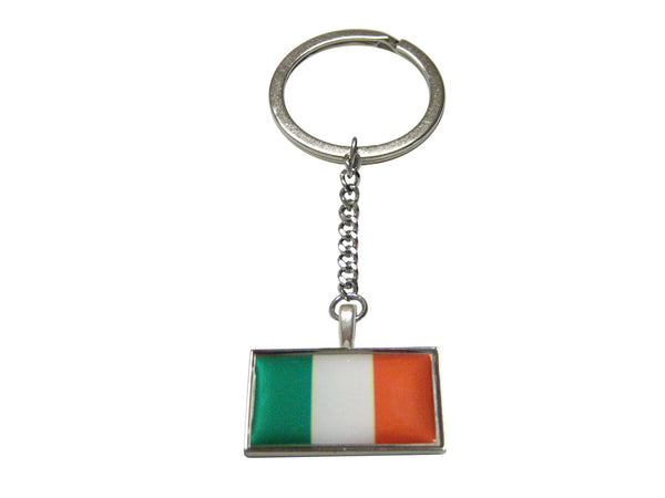 Thin Bordered Irish Flag Pendant Keychain