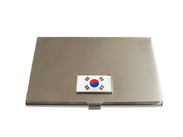 Thin Bordered Korea Flag Pendant Business Card Holder