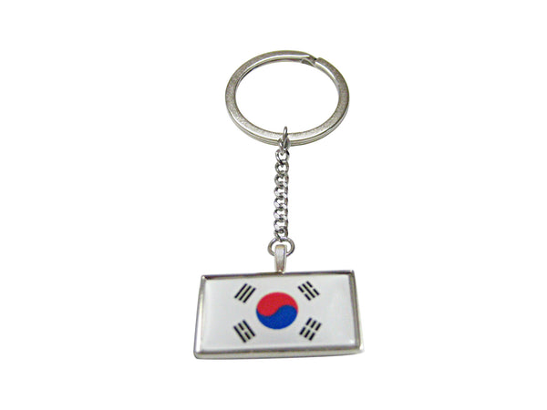 Thin Bordered Korea Flag Pendant Keychain