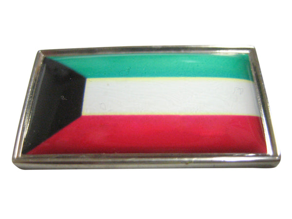 Thin Bordered Kuwait Flag Pendant Magnet