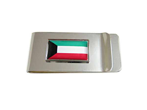 Thin Bordered Kuwait Flag Pendant Money Clip