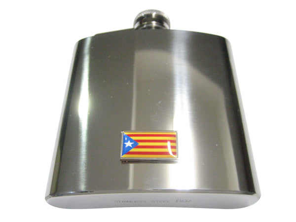Thin Bordered La Senyera Estelada Catalonia Flag 6oz Flask