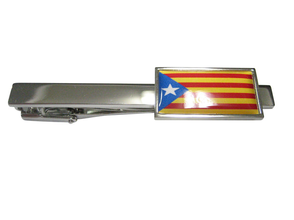 Thin Bordered La Senyera Estelada Catalonia Flag Tie Clip