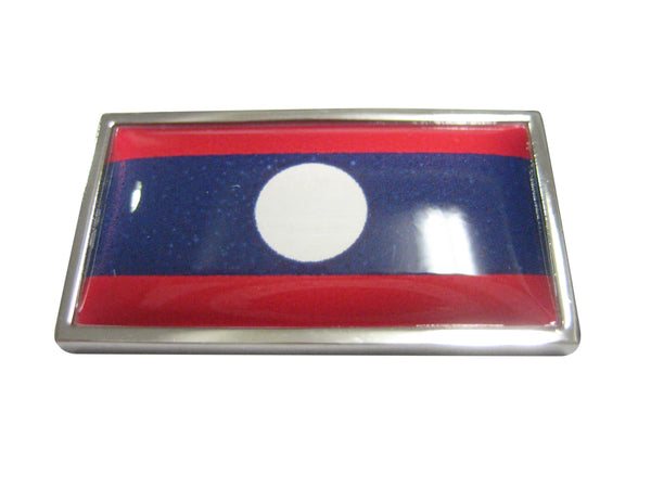 Thin Bordered Laos Flag Magnet