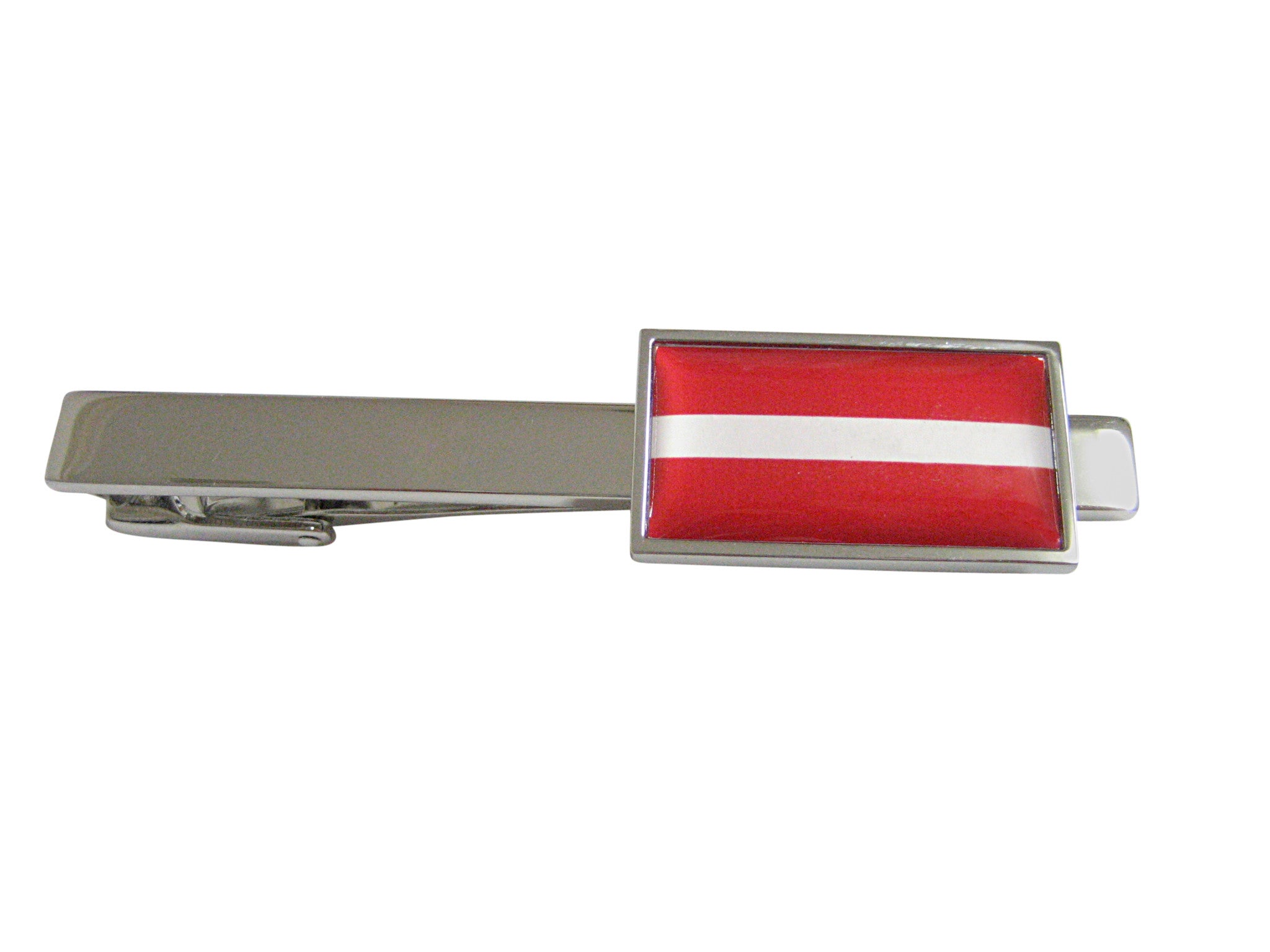 Thin Bordered Latvia Flag Square Tie Clip
