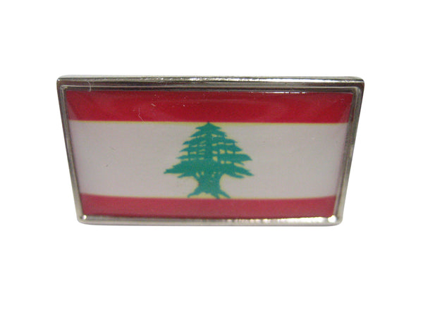 Thin Bordered Lebanon Flag Adjustable Size Fashion Ring