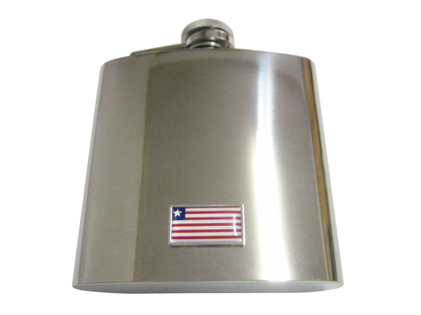 Thin Bordered Liberia Flag 6 Oz. Stainless Steel Flask
