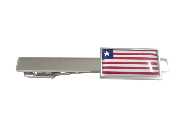 Thin Bordered Liberia Flag Square Tie Clip