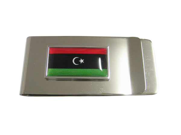 Thin Bordered Libya Flag Pendant Money Clip