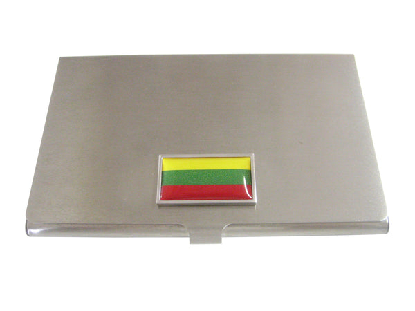 Thin Bordered Lithuania Flag Business Card Holder