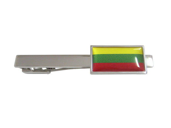 Thin Bordered Lithuania Flag Square Tie Clip
