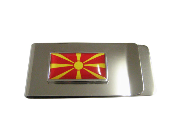 Thin Bordered Macedonia Flag Pendant Money Clip