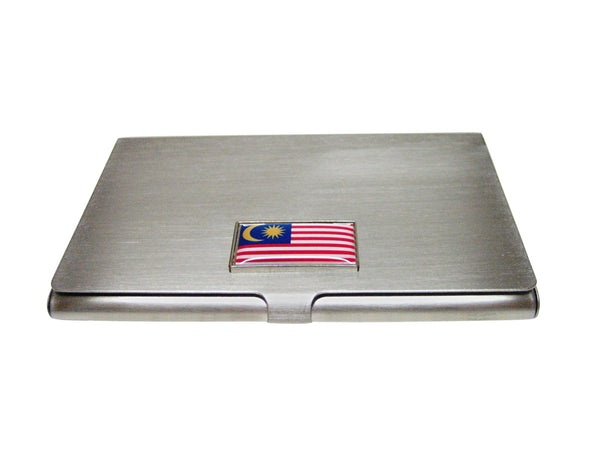 Thin Bordered Malaysia Flag Pendant Business Card Holder