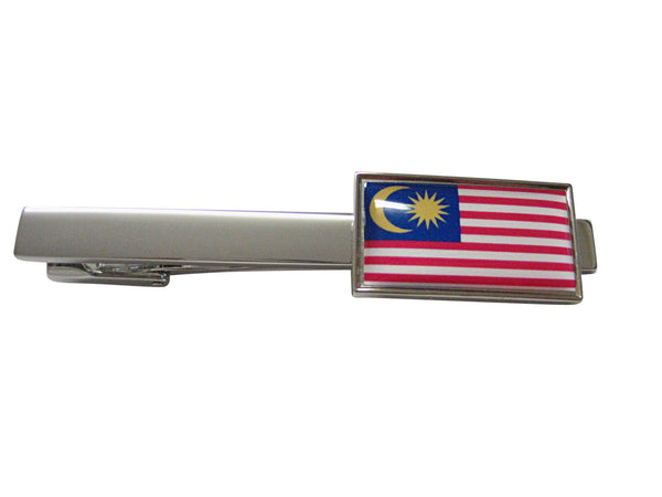 Thin Bordered Malaysia Flag Square Tie Clip