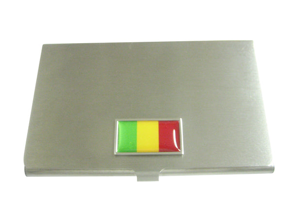 Thin Bordered Mali Flag Pendant Business Card Holder