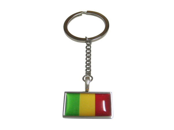 Thin Bordered Mali Flag Pendant Keychain