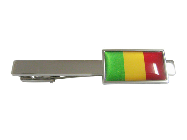 Thin Bordered Mali Flag Pendant Square Tie Clip