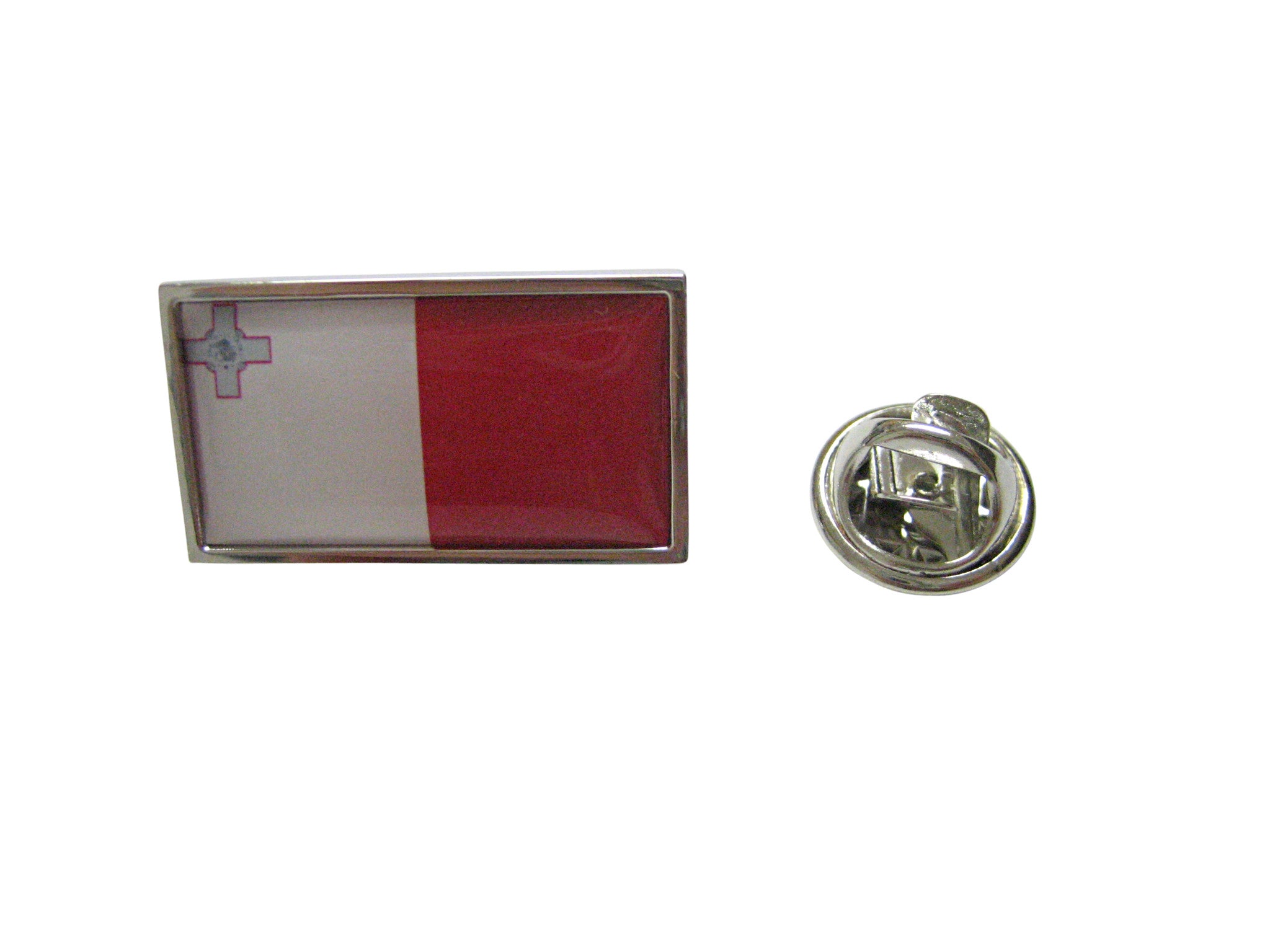 Thin Bordered Malta Flag Lapel Pin