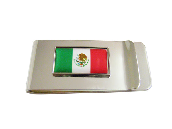 Thin Bordered Mexico Flag Pendant Money Clip