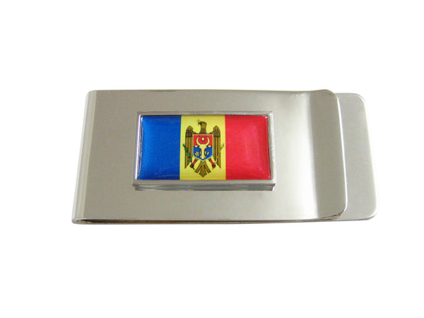 Thin Bordered Moldova Flag Money Clip