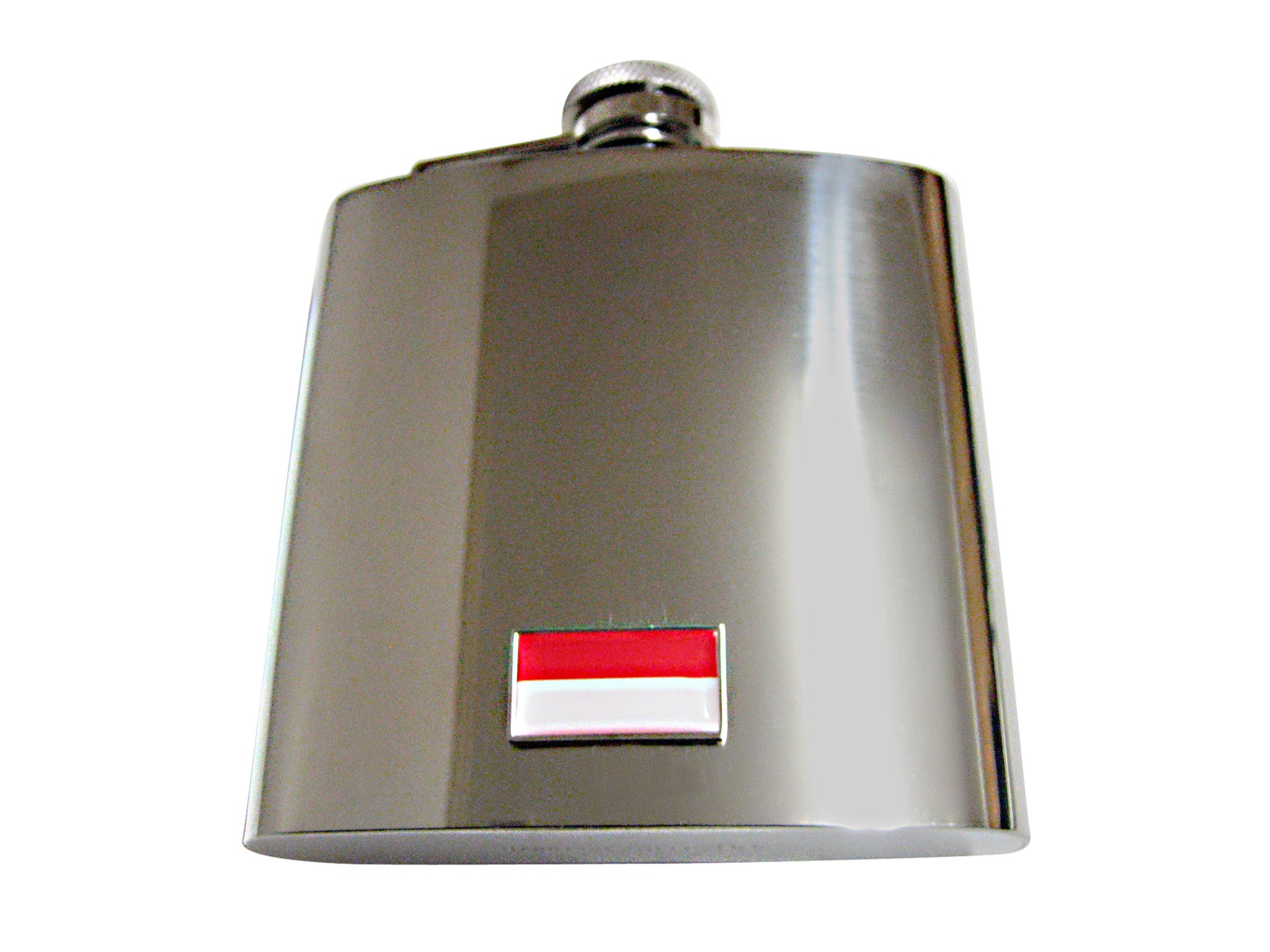 Thin Bordered Monaco Flag Pendant 6 Oz. Stainless Steel Flask