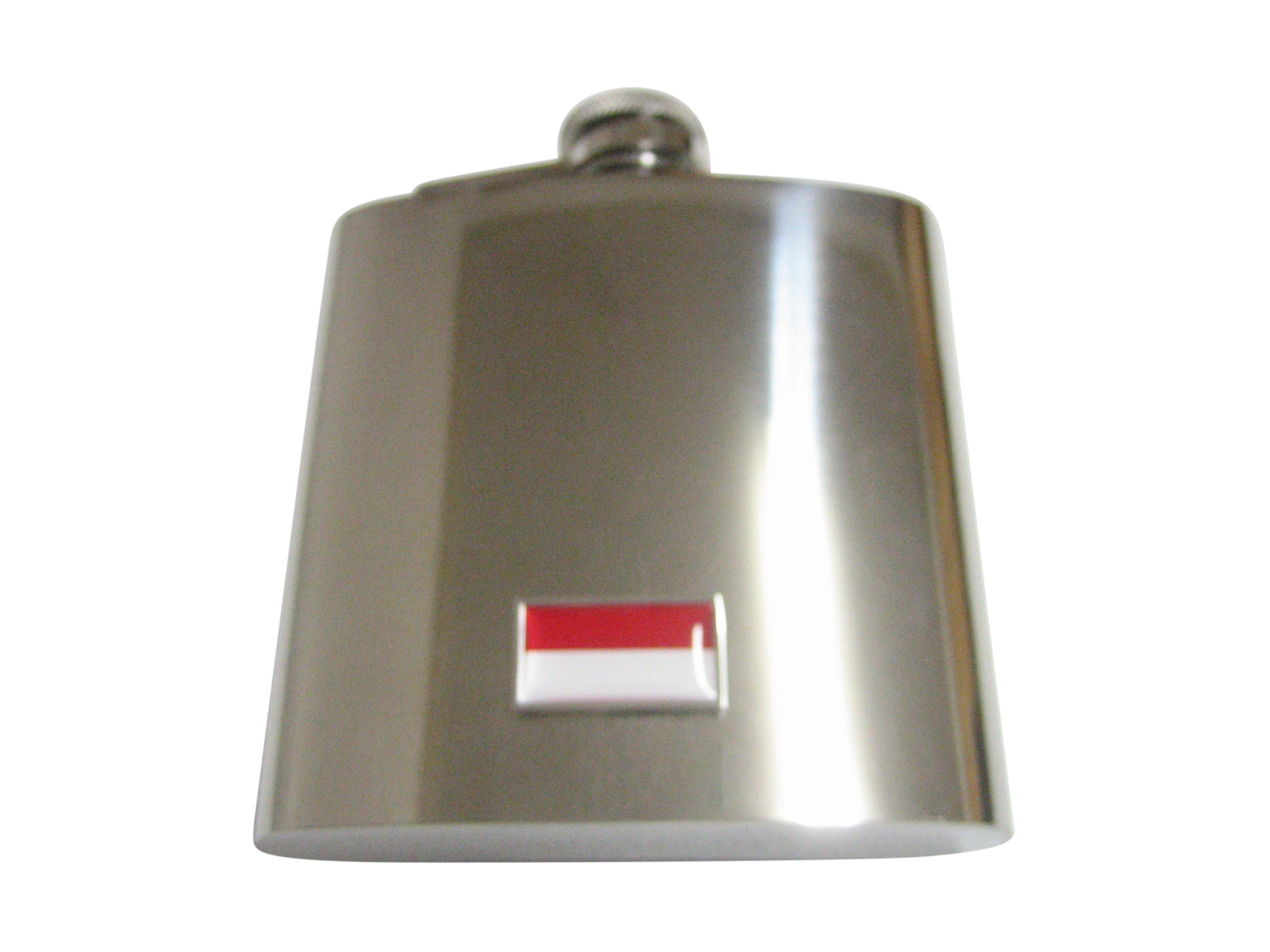 Thin Bordered Monaco Flag Pendant 6 Oz. Stainless Steel Flask