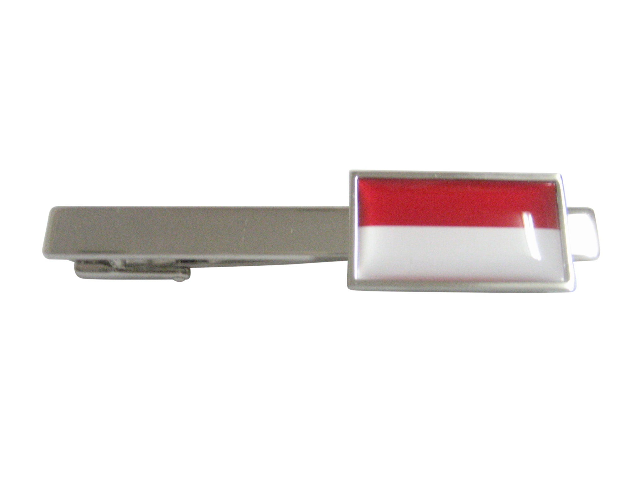 Thin Bordered Monaco Flag Pendant Square Tie Clip