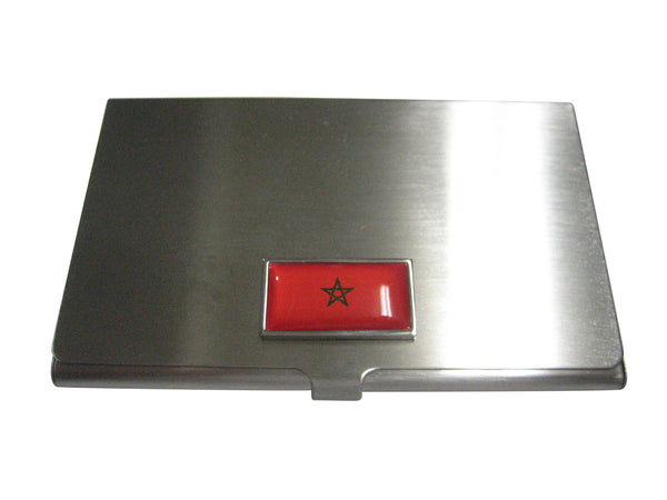 Thin Bordered Morocco Flag Business Card Holder