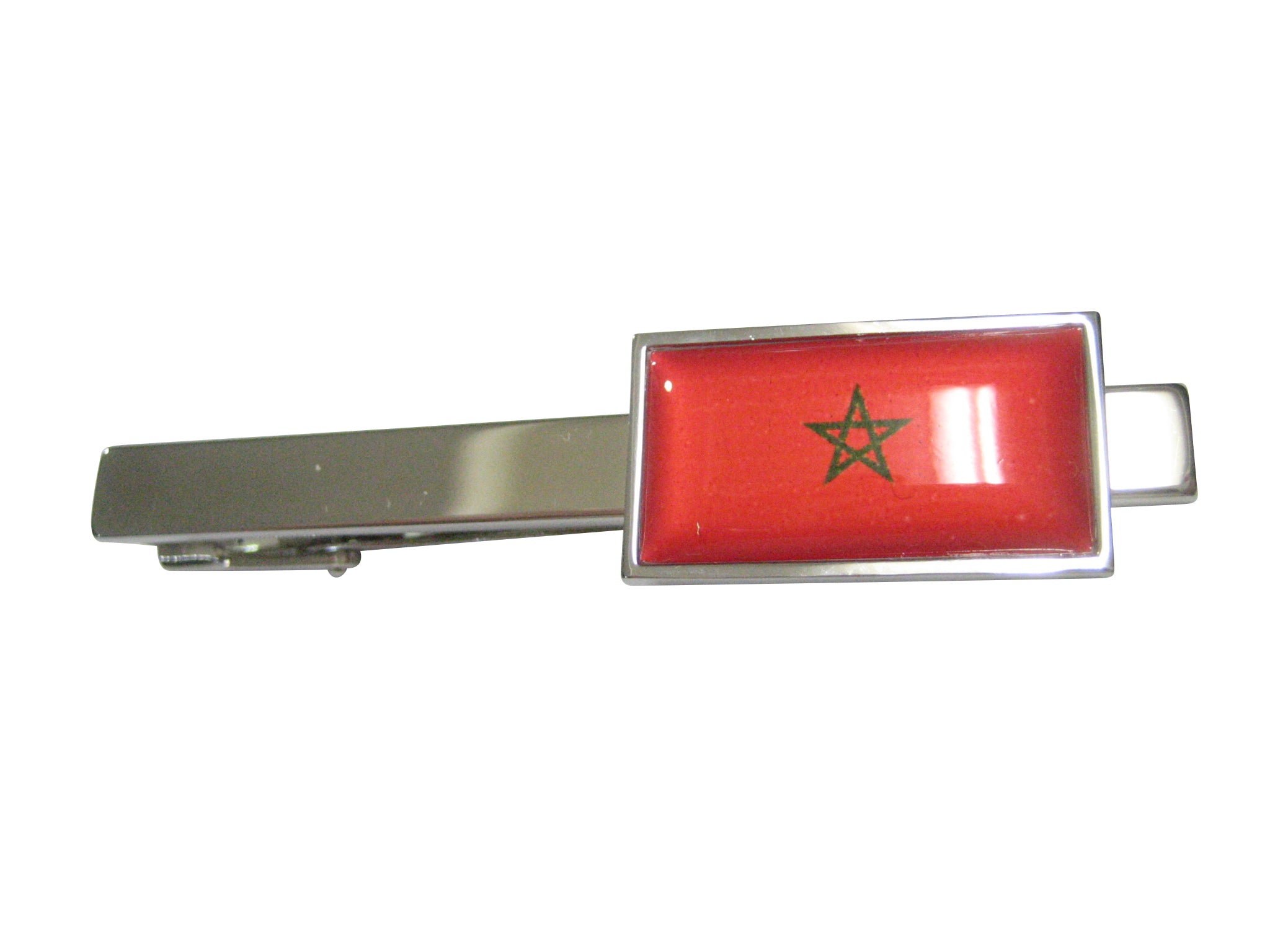 Thin Bordered Morocco Flag Tie Clip