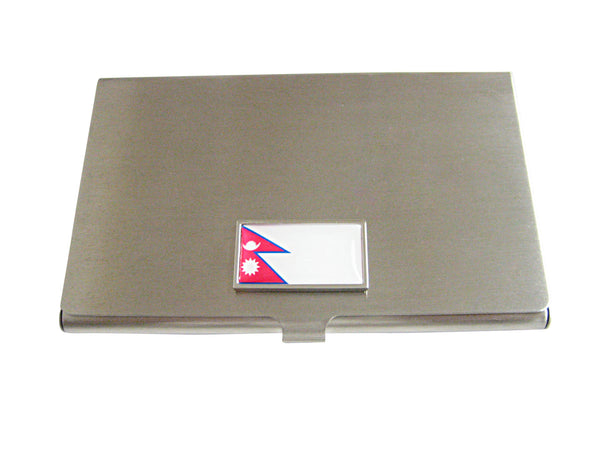Thin Bordered Nepal Country Flag Business Card Holder