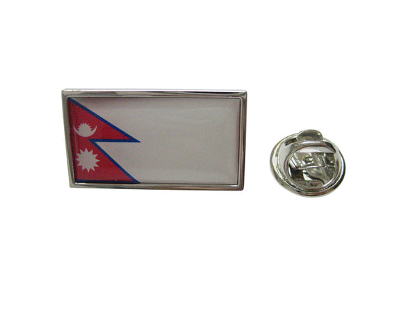 Thin Bordered Nepal Flag Lapel Pin