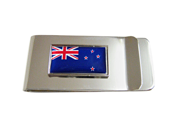 Thin Bordered New Zealand Flag Pendant Money Clip