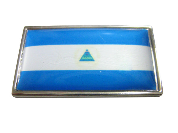Thin Bordered Nicaragua Flag Magnet