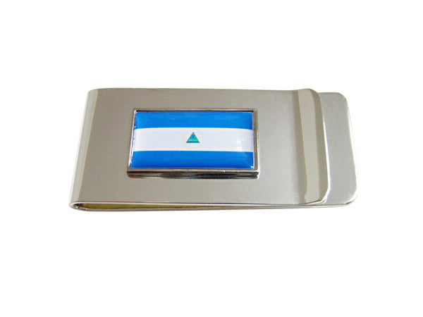 Thin Bordered Nicaragua Flag Pendant Money Clip