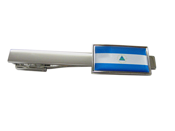 Thin Bordered Nicaragua Flag Square Tie Clip
