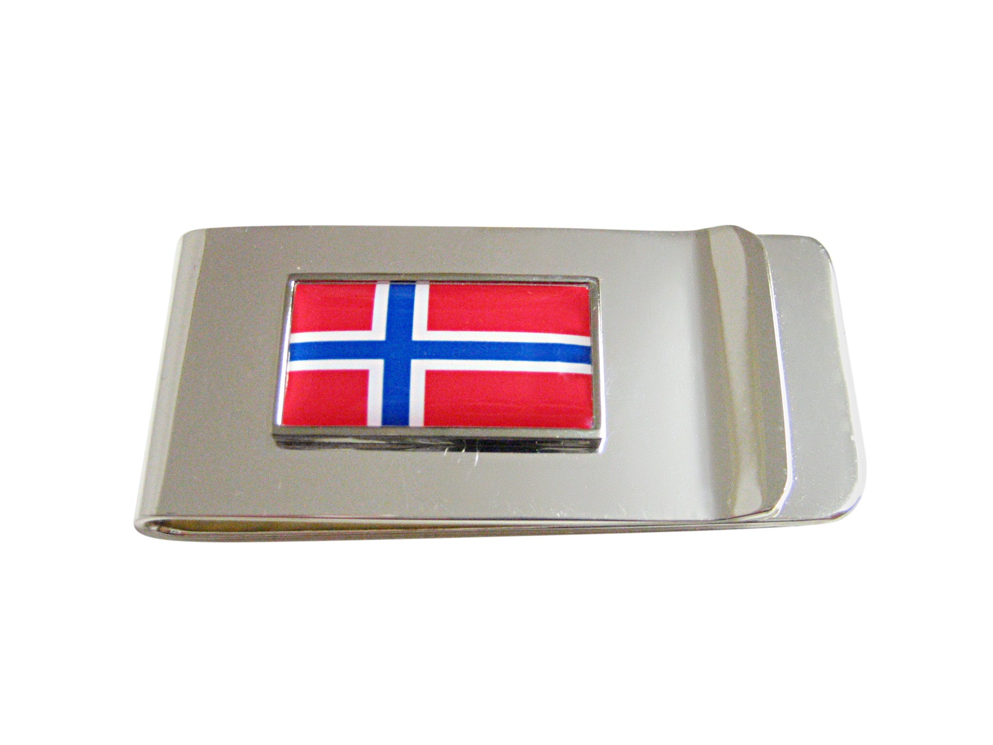 Thin Bordered Norway Flag Pendant Money Clip