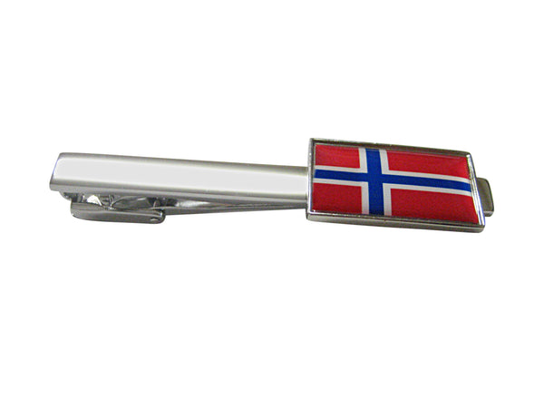 Thin Bordered Norway Flag Pendant Tie Clip