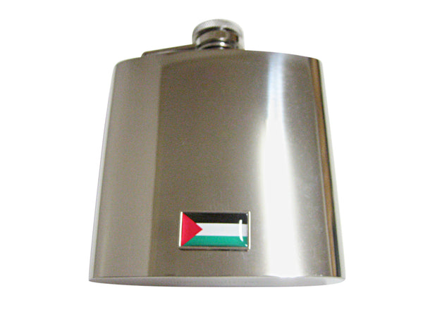 Thin Bordered Palestine Flag Pendant 6 Oz. Stainless Steel Flask