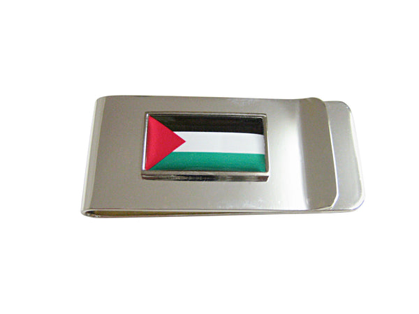 Thin Bordered Palestine Flag Pendant Money Clip