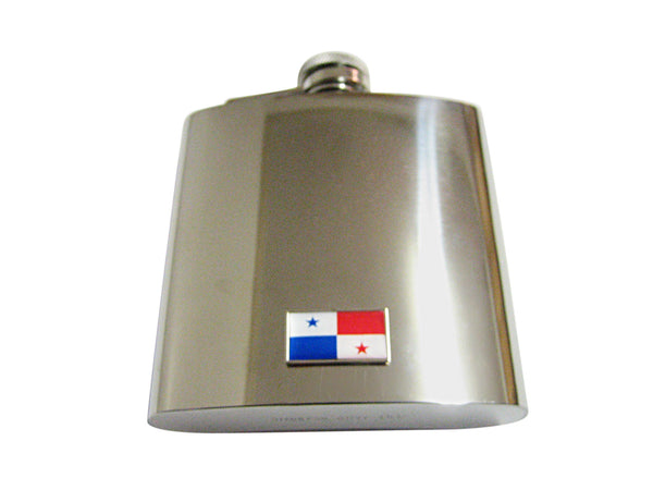 Thin Bordered Panama Flag Pendant 6 Oz. Stainless Steel Flask