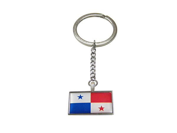 Thin Bordered Panama Flag Pendant Keychain